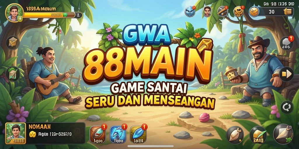 Tampilan gameplay 88MAIN yang cerah dan menarik.