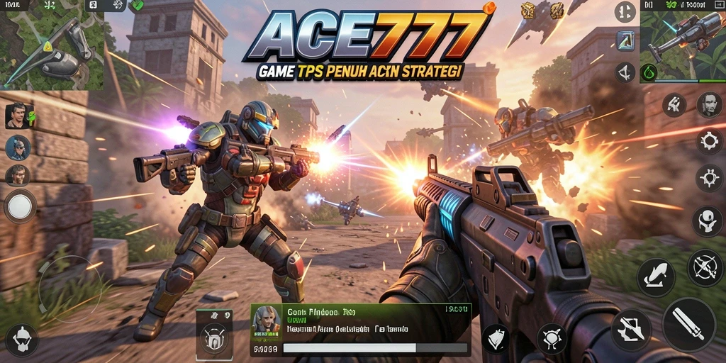 Gameplay intens di ACE777 menunjukkan aksi tembak-menembak.