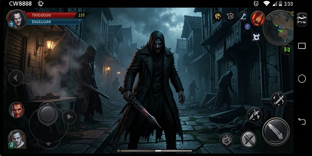 Tampilan gameplay menegangkan CW8888 dengan suasana horor yang mencekam.