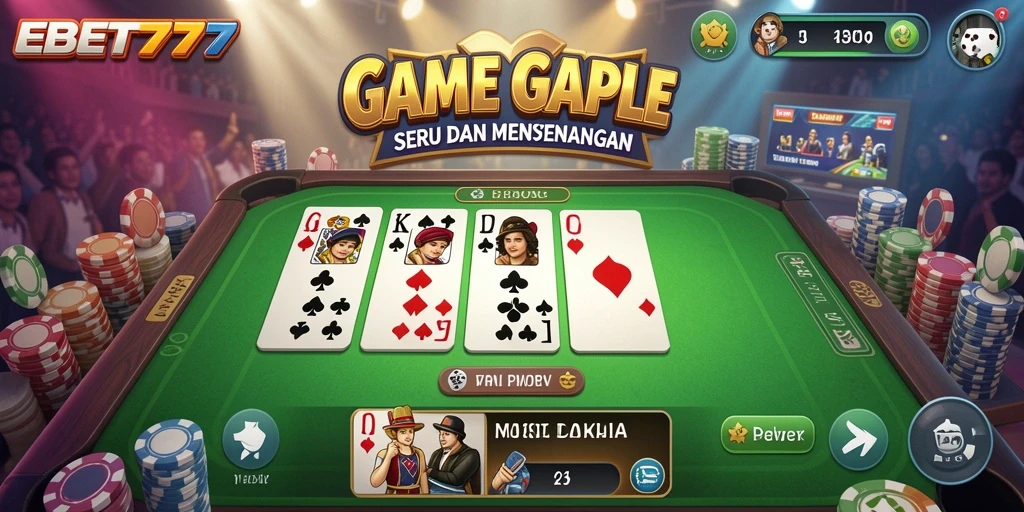 Tampilan gameplay seru dari aplikasi Gaple EBET777.