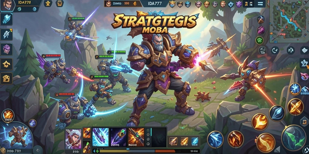 Gameplay IDA777 menampilkan aksi seru dalam pertempuran MOBA.