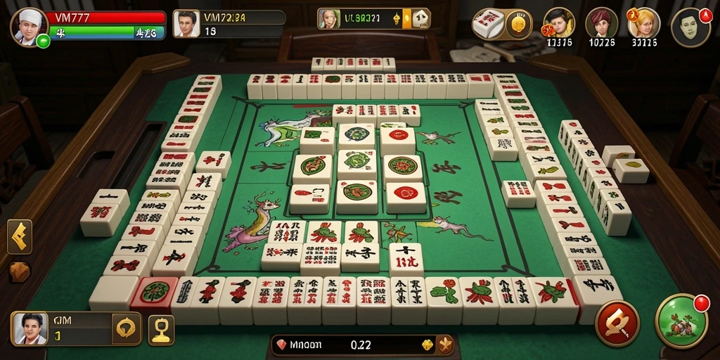 Tampilan gameplay dari permainan Mahjong VM777 yang menarik.